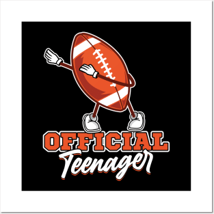 Official Teenager 13th Birthday Dabbing football Posters and Art